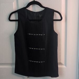 IC Collection Black Embellished Tank Top